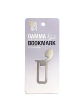 Load image into Gallery viewer, Arabic metal bookmark in steel. Shape of a damma diacritic
