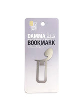Load image into Gallery viewer, Arabic metal bookmark in steel. Shape of a damma diacritic