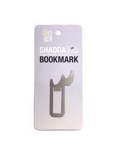 Load image into Gallery viewer, Arabic metal bookmark in steel. Shape of a shadda diacritic
